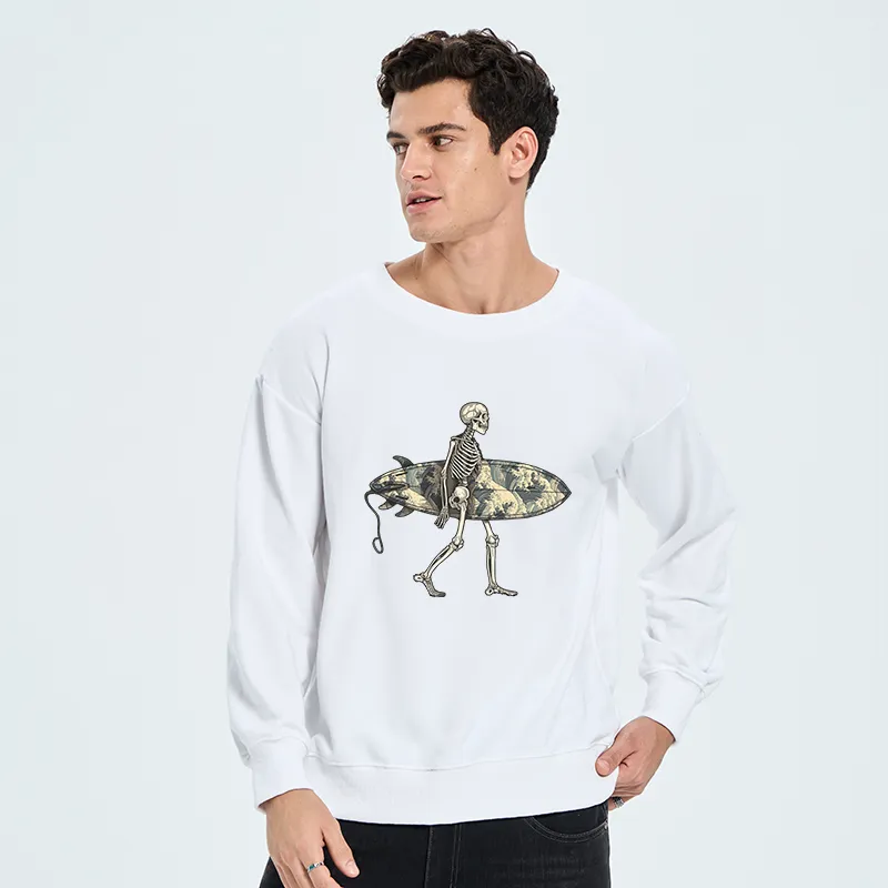 Tokyo-Tiger Skeleton Ready To Go Surfing Sweatshirt