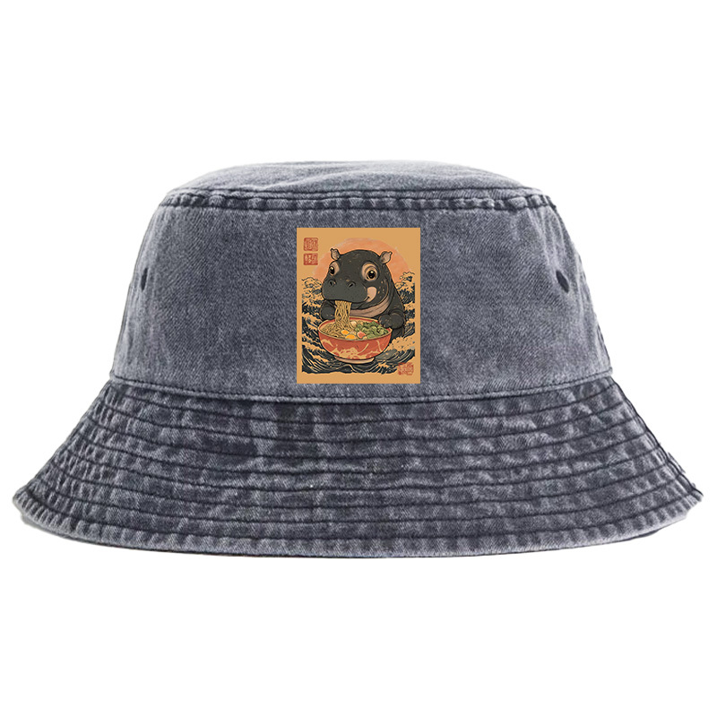 Tokyo-Tiger Moo Deng Eat Ramen Washed Bucket Hat