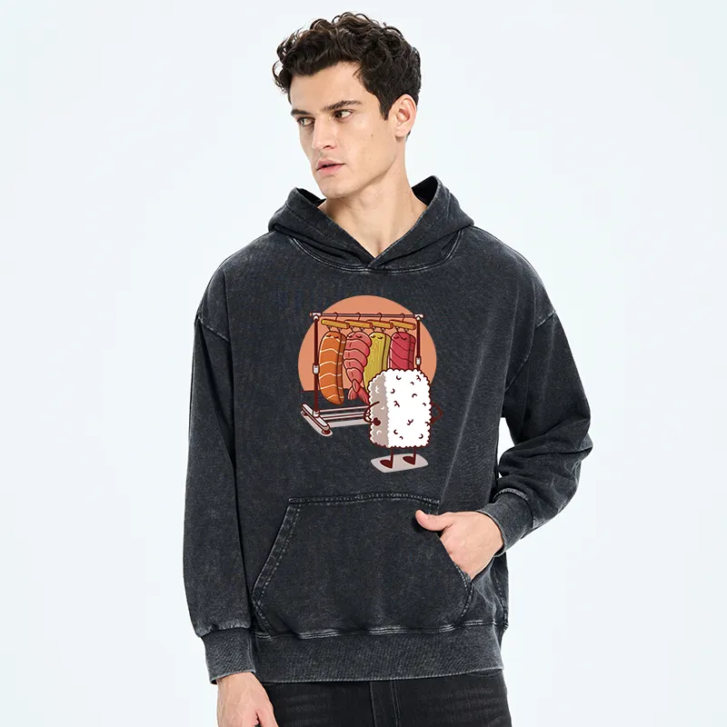 Tokyo-Tiger Which One Should I Wear Today Washed Hoodie