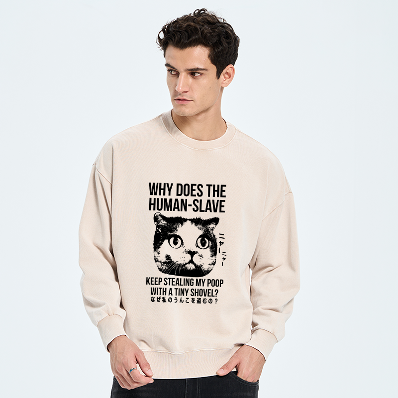Tokyo-Tiger Cat Thinking About human Washed Sweatshirt