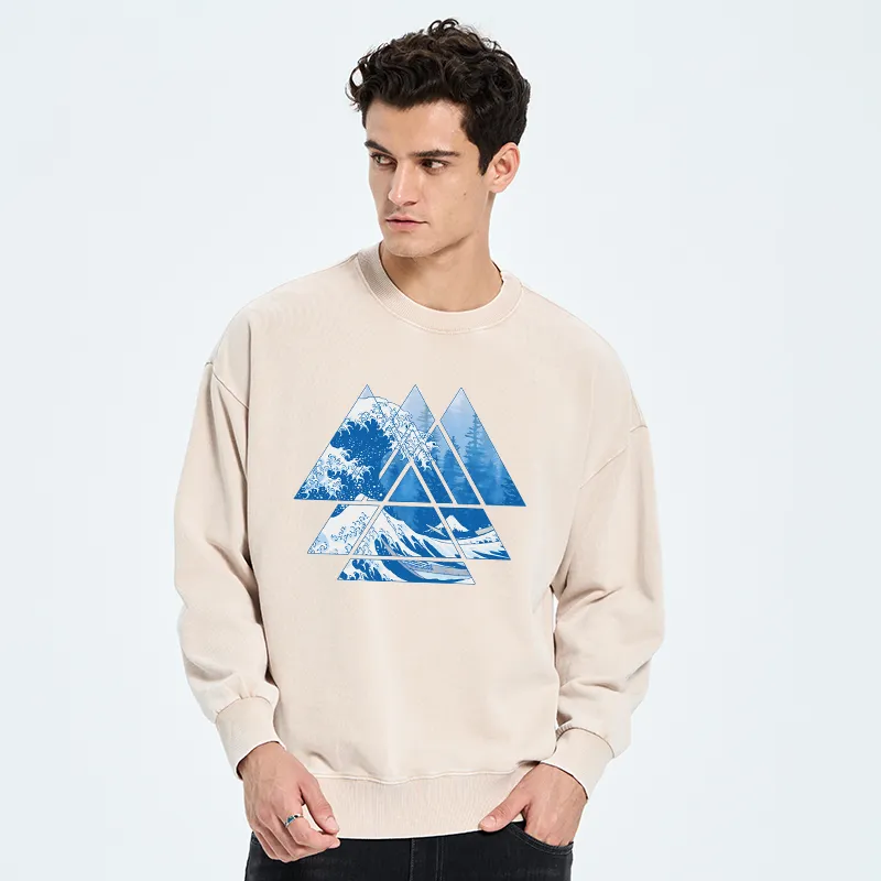 Tokyo-Tiger The Great Wave Washed Sweatshirt
