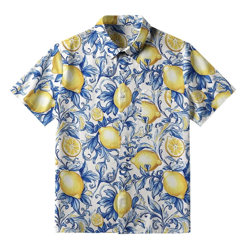Tokyo-Tiger Fresh Lemon Button-up Shirt