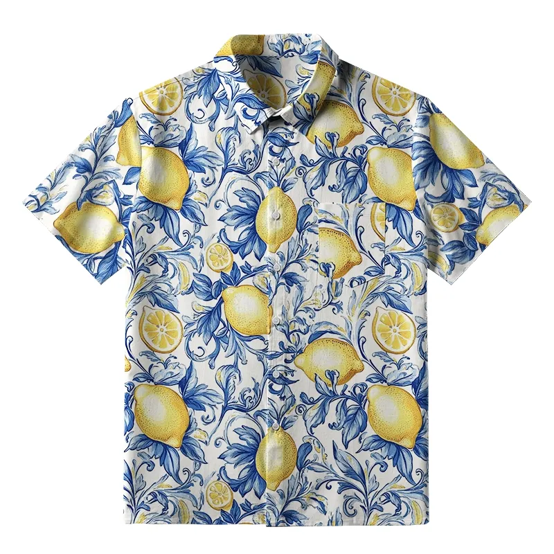 Tokyo-Tiger Fresh Lemon Button-up Shirt