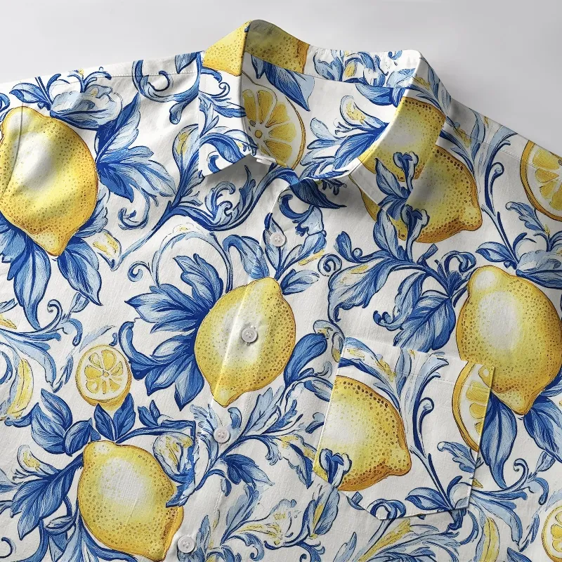 Tokyo-Tiger Fresh Lemon Button-up Shirt
