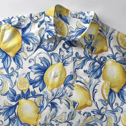 Tokyo-Tiger Fresh Lemon Button-up Shirt