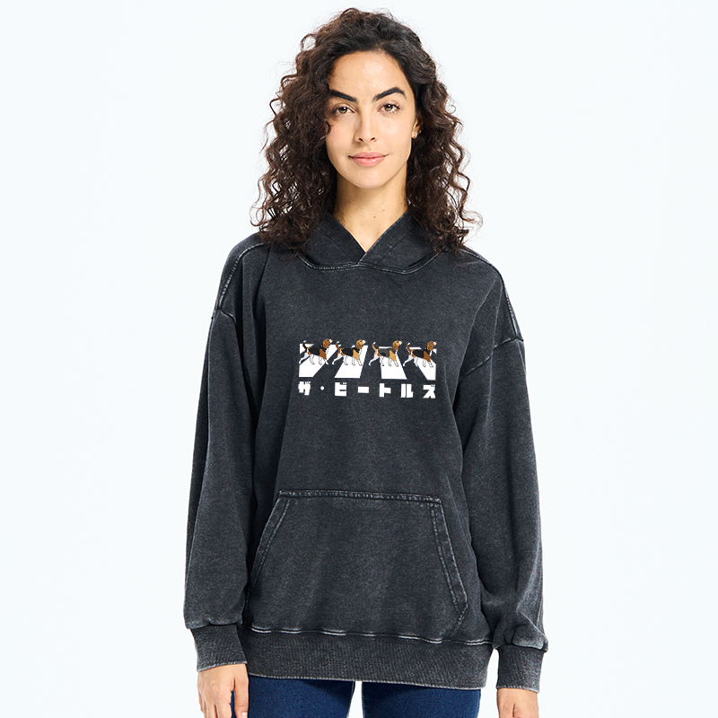 Tokyo-Tiger Walking Beagles Washed Hoodie
