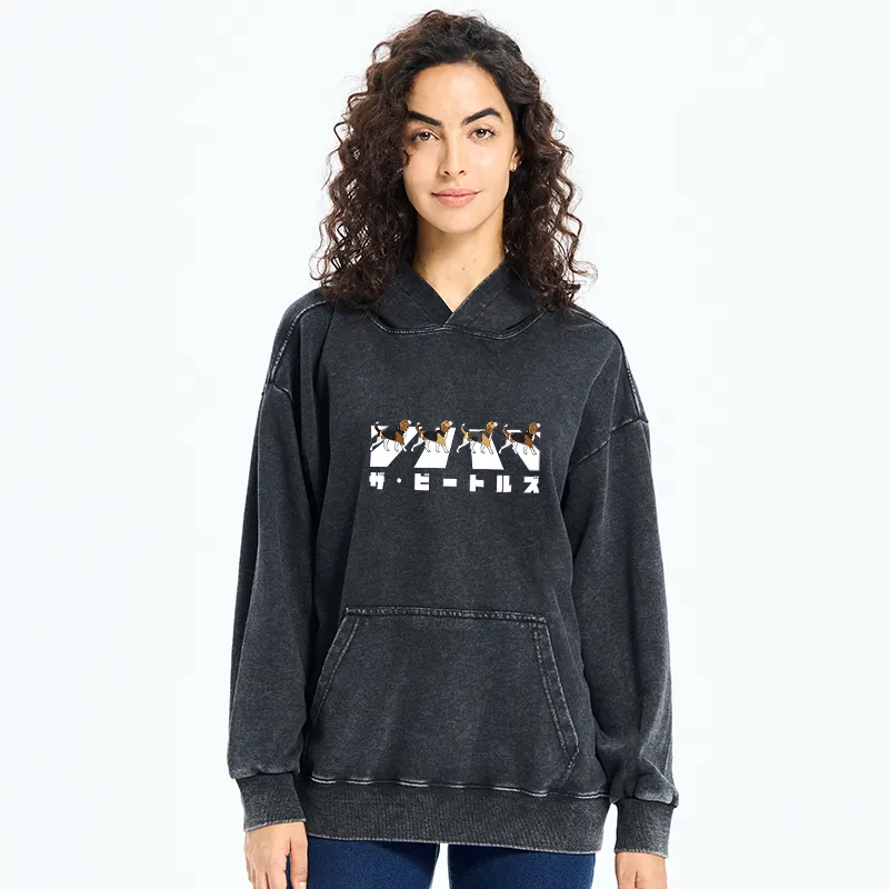 Tokyo-Tiger Walking Beagles Washed Hoodie