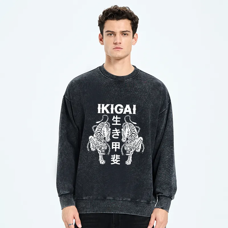 Tokyo-Tiger Japanese Chain Tiger Washed Sweatshirt