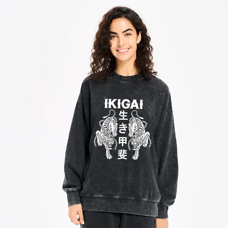 Tokyo-Tiger Japanese Chain Tiger Washed Sweatshirt