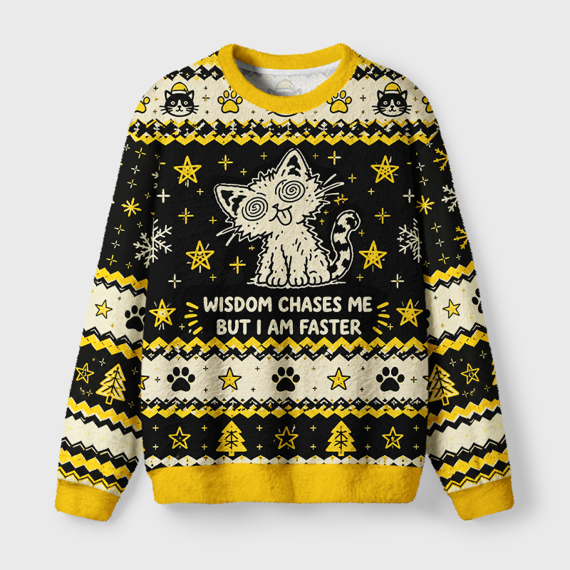Tokyo-Tiger Dizzy Goofy Cat Fuzzy Christmas Ugly Sweatshirt
