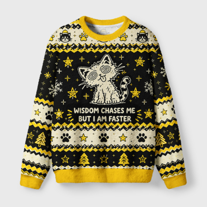 Tokyo-Tiger Dizzy Goofy Cat Fuzzy Christmas Ugly Sweatshirt