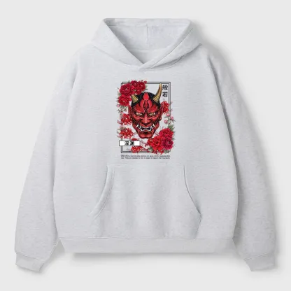 Tokyo-Tiger Cool Oni Floral Art Adult Fleece Hoodie