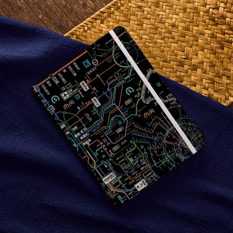 Tokyo-Tiger Tokyo Subway Map Black Notebook