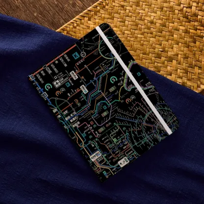 Tokyo-Tiger Tokyo Subway Map Black Notebook