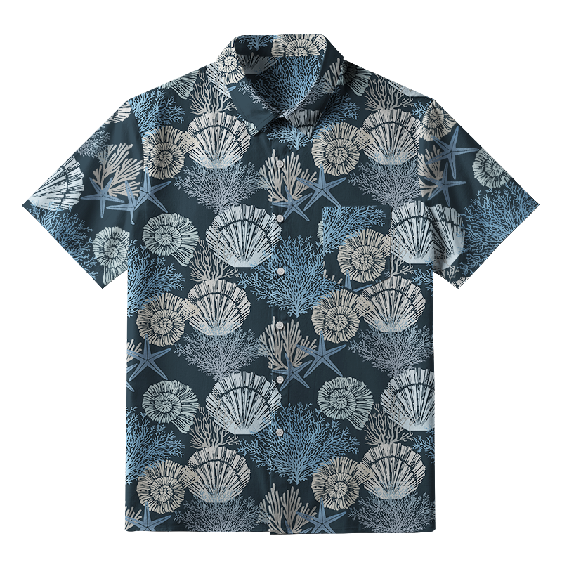 Tokyo-Tiger Seashell And Starfish Button-up Shirt