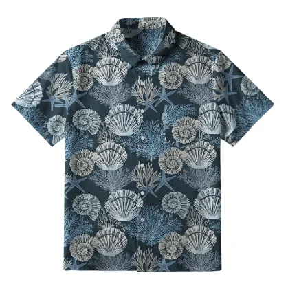 Tokyo-Tiger Seashell And Starfish Button-up Shirt