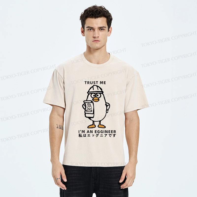 Tokyo-Tiger Trust Me I'm An Eggineer Washed T-Shirt