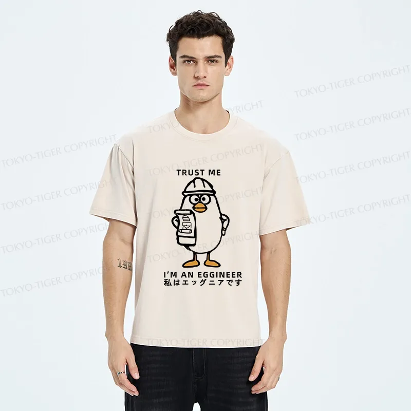 Tokyo-Tiger Trust Me I'm An Eggineer Washed T-Shirt