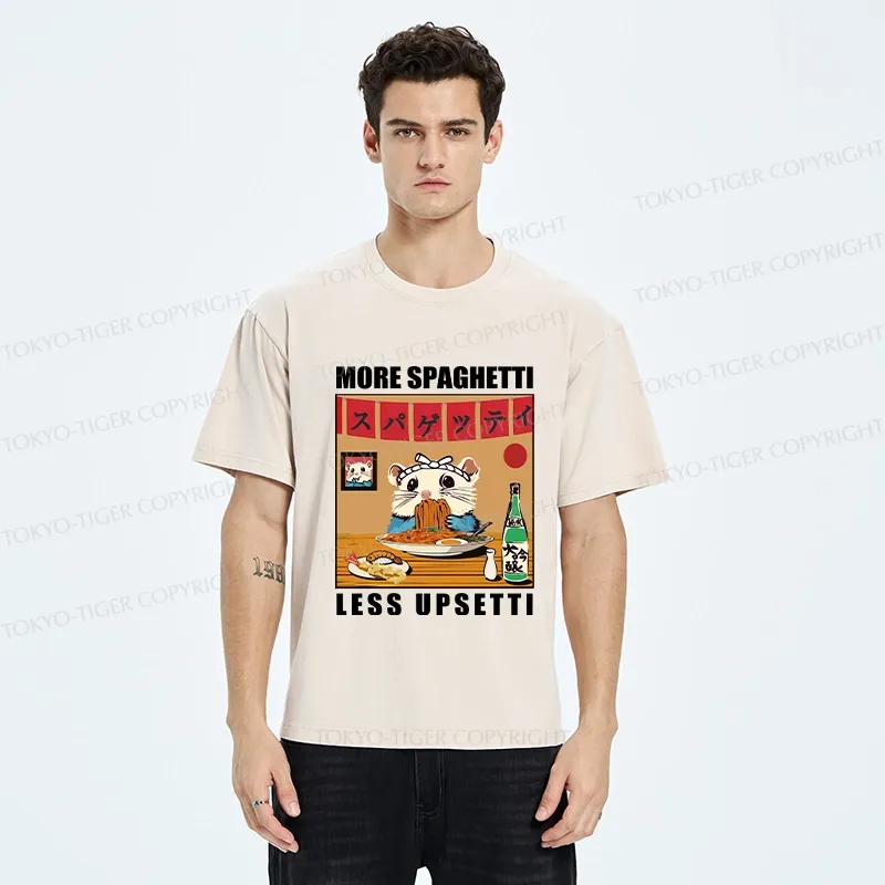 Tokyo-Tiger More Spaghetti Less Upsetti Hamster Washed T-Shirt