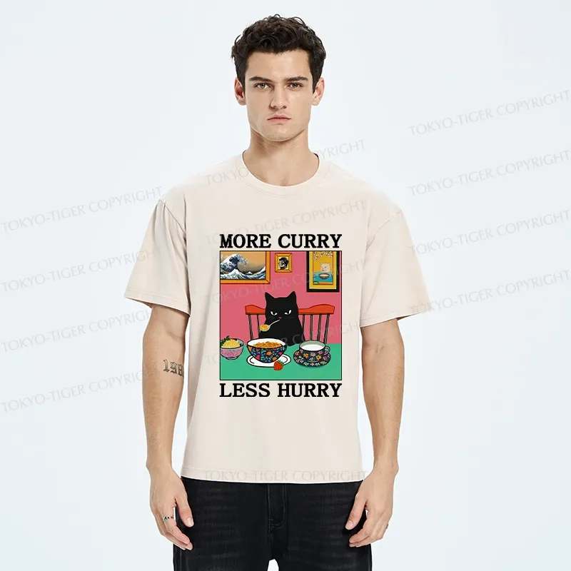 Tokyo-Tiger More Curry Less Hurry Washed T-Shirt