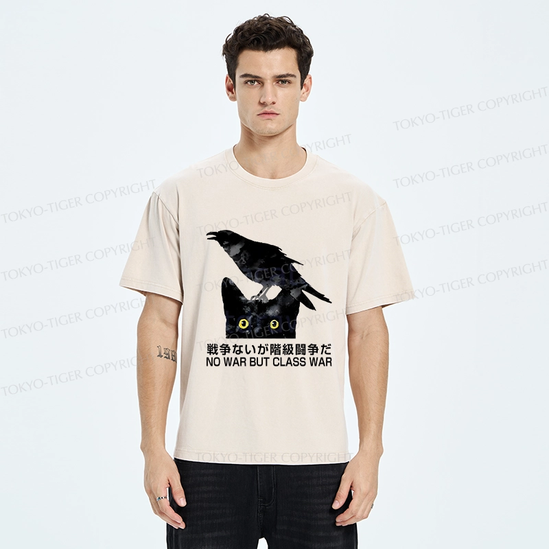 Tokyo-Tiger No War But Class War Washed T-Shirt