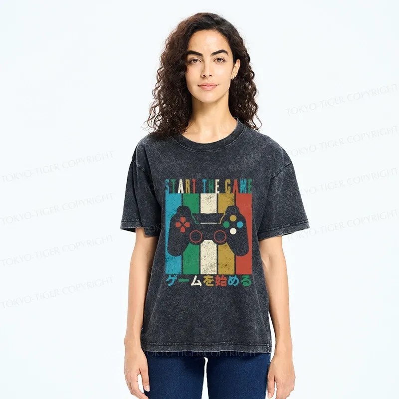 Tokyo-Tiger Start The Game Washed T-Shirt