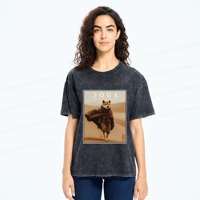 Tokyo-Tiger Fear Is The Mind-killer Doge Washed T-Shirt