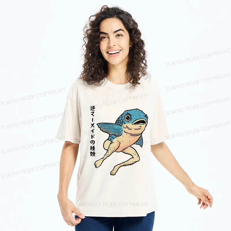 Tokyo-Tiger Types Of Reverse Mode Washed T-Shirt