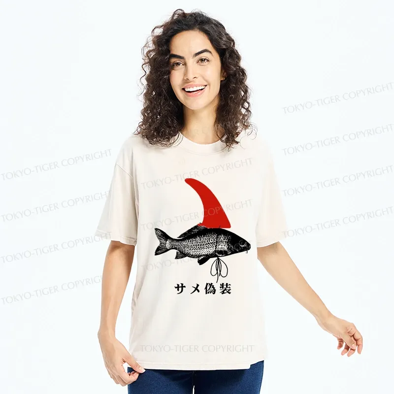 Tokyo-Tiger Camouflage Shark Washed T-Shirt