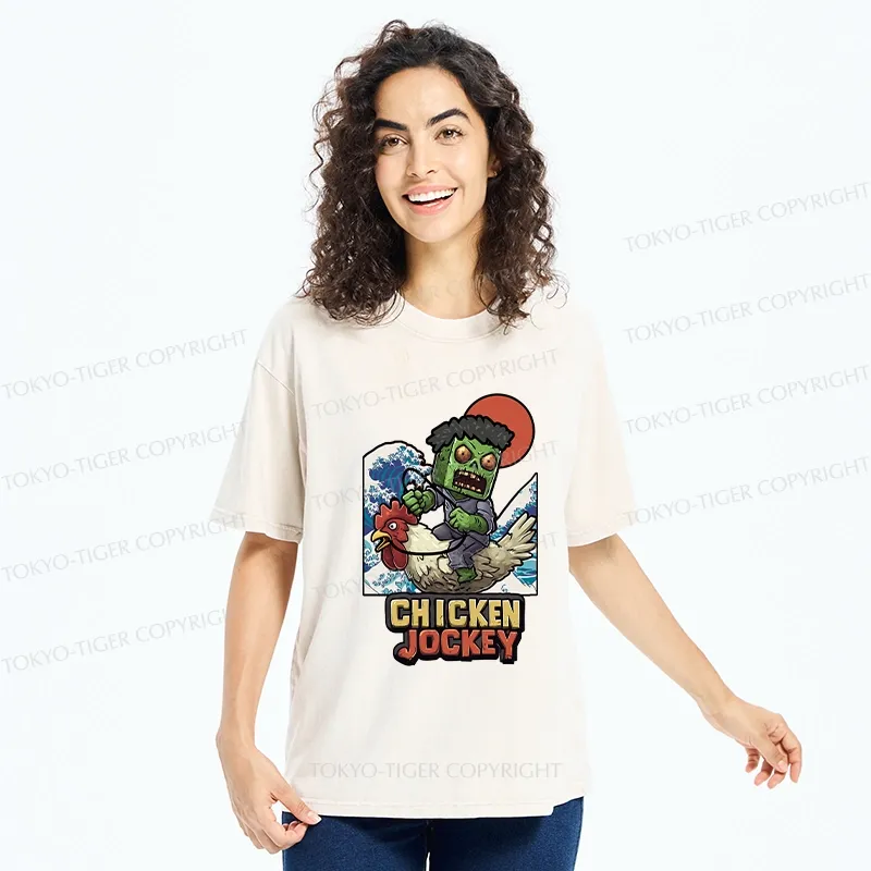 Tokyo-Tiger Chicken Jockey Washed T-Shirt