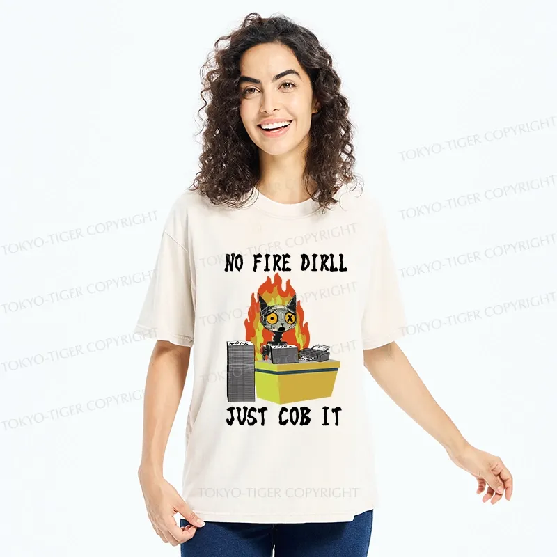 Tokyo-Tiger No Fire Drill Just Cob It Washed T-Shirt