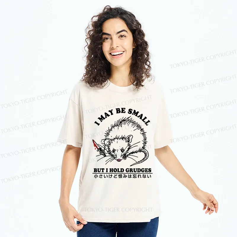 Tokyo-Tiger Mouse Holds A Grudge Funny Washed T-Shirt