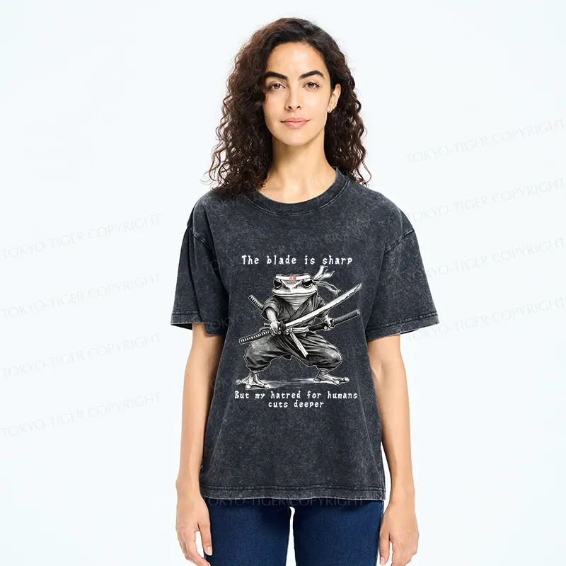 Tokyo-Tiger Attack Human Frog Ninja Washed T-Shirt