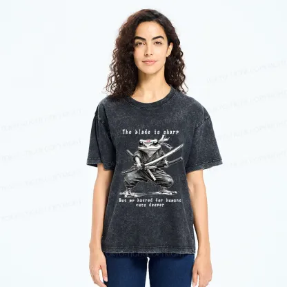Tokyo-Tiger Attack Human Frog Ninja Washed T-Shirt