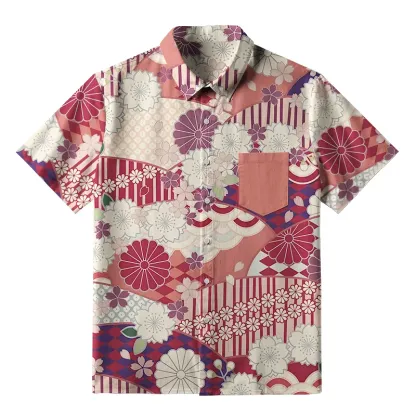 Tokyo-Tiger A Floral Fusion Button-up Shirt