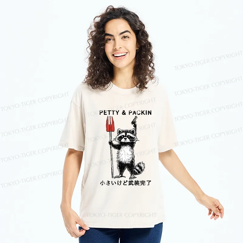 Tokyo-Tiger Fully Equipped Raccoon Washed T-Shirt