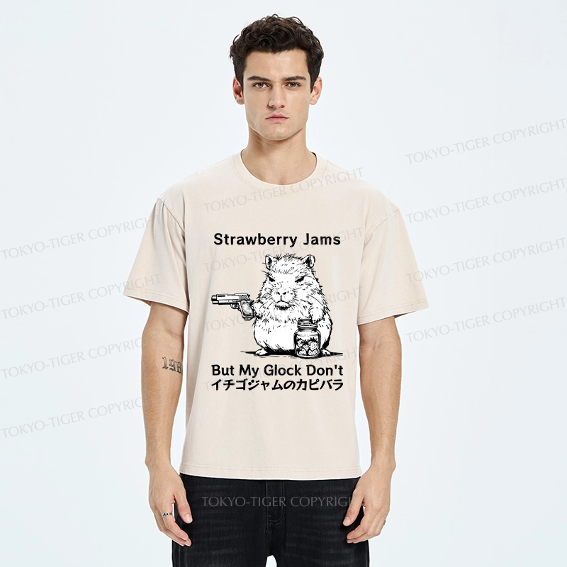 Tokyo-Tiger Strawberry Jams Capybara Washed T-Shirt