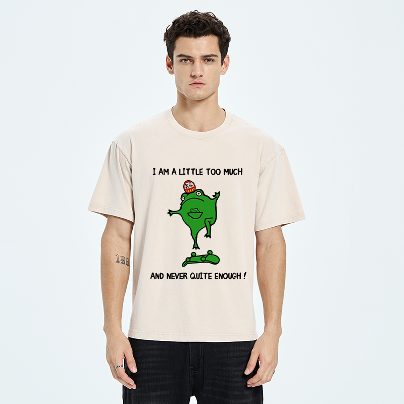 Tokyo-Tiger Funny Frog Skateboard Washed T-Shirt
