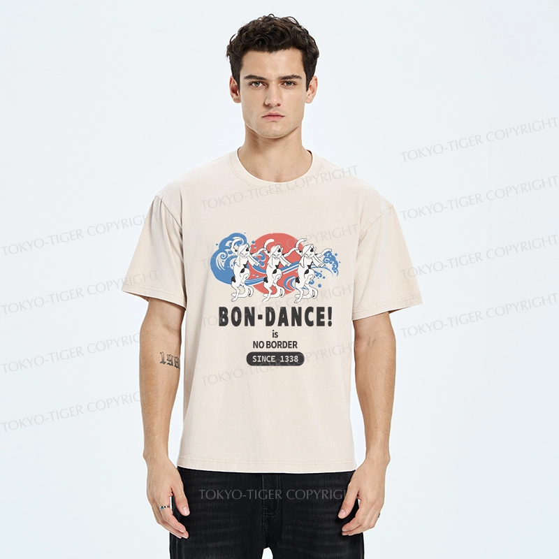 Tokyo-Tiger Japanese Traditional Obon Festival Washed T-Shirt