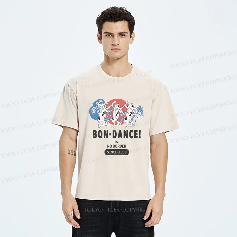 Tokyo-Tiger Japanese Traditional Obon Festival Washed T-Shirt