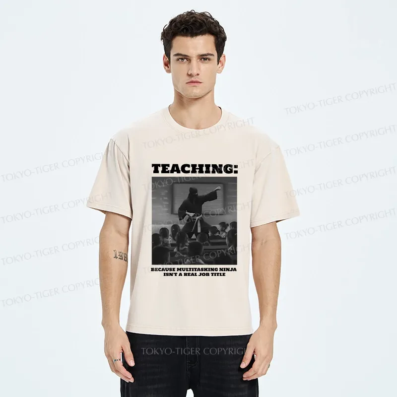 Tokyo-Tiger Ninja Teacher Teaching Washed T-Shirt