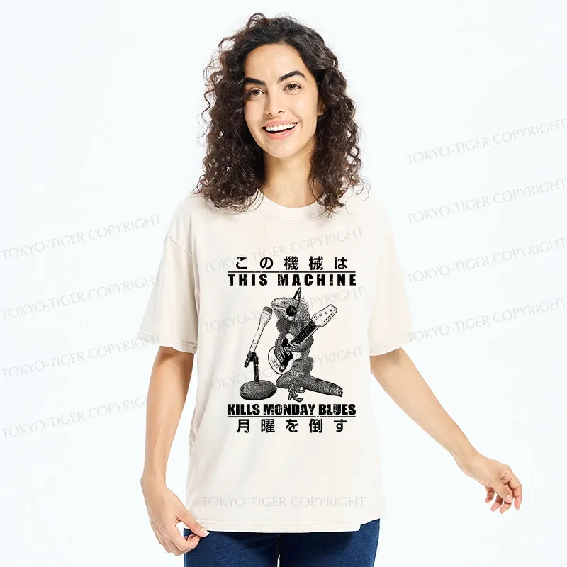 Tokyo-Tiger Beat The Monday Blues Washed T-Shirt