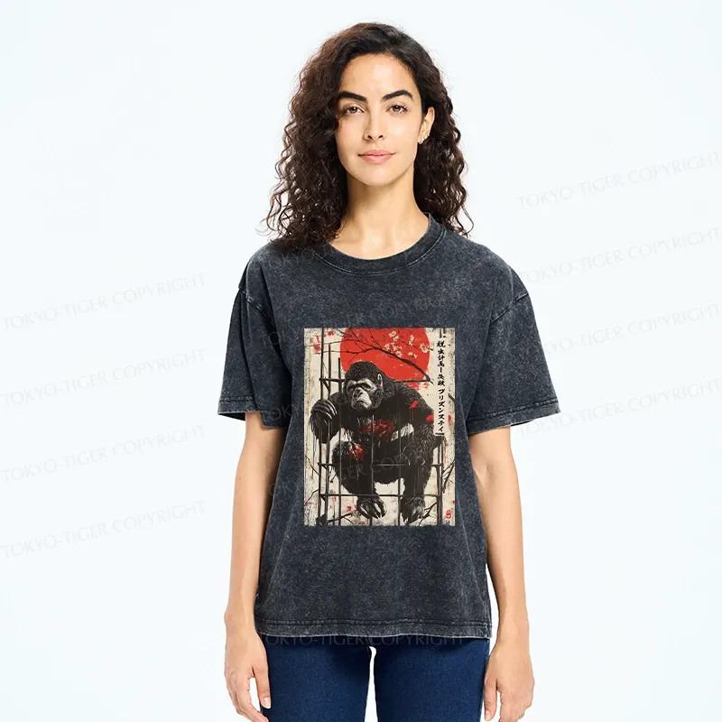 Tokyo-Tiger Bigfoot Failed To Escape Washed T-Shirt