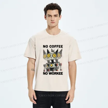 Tokyo-Tiger No Coffee No Workee Washed T-Shirt