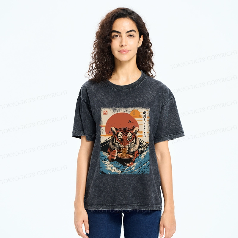 Tokyo-Tiger Tiger Obsessed With Ramen Washed T-Shirt