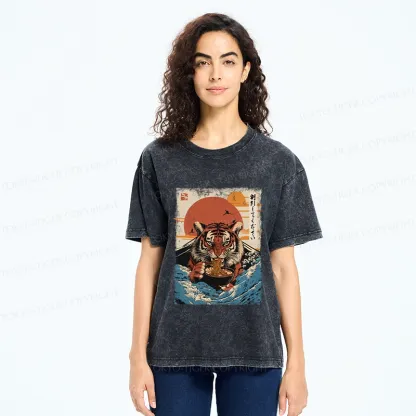 Tokyo-Tiger Tiger Obsessed With Ramen Washed T-Shirt
