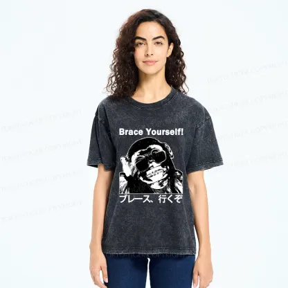 Tokyo-Tiger Brace Yourself Washed T-Shirt