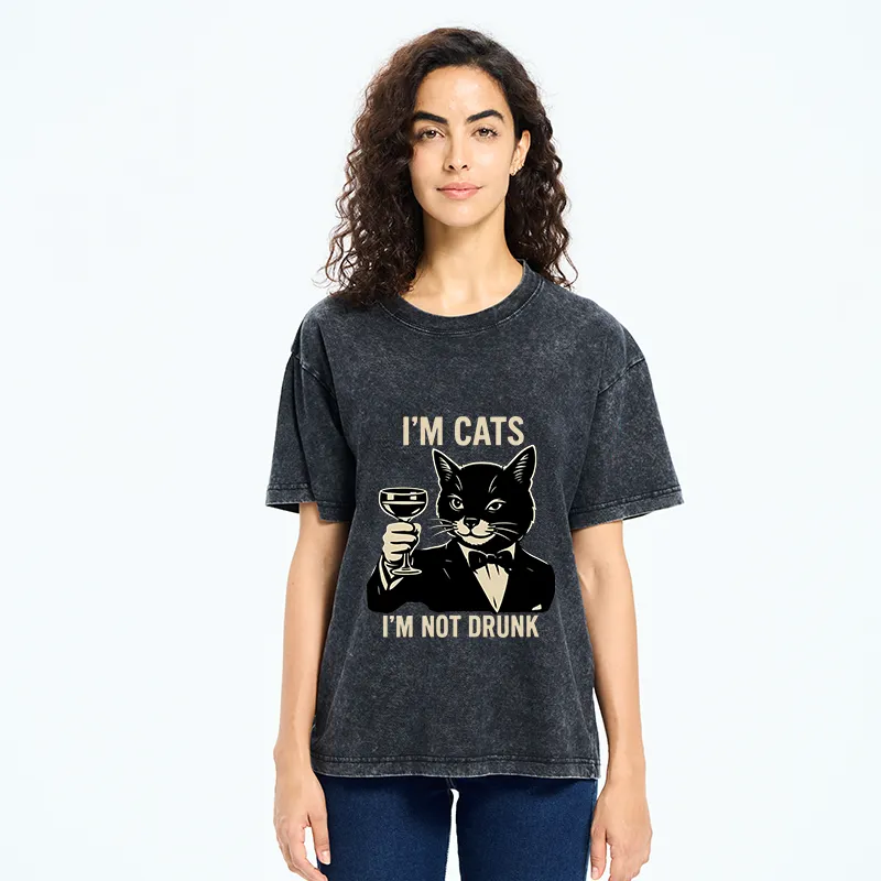 Tokyo-Tiger Cat Cheers Meme Funny Washed T-Shirt