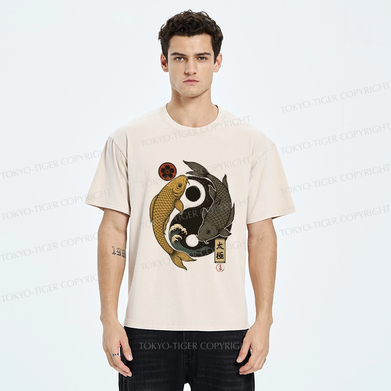 Tokyo-Tiger Yin Yang Koi Washed T-Shirt