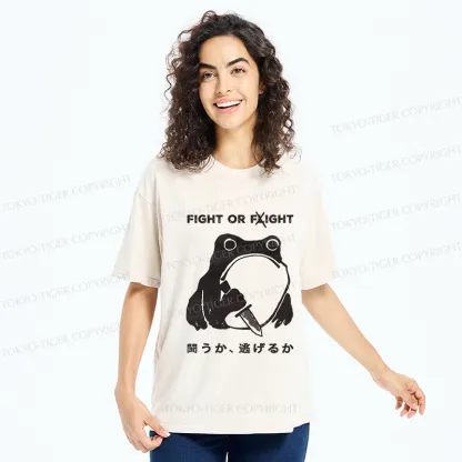 Tokyo-Tiger Fight Or Flight Funny Washed T-Shirt